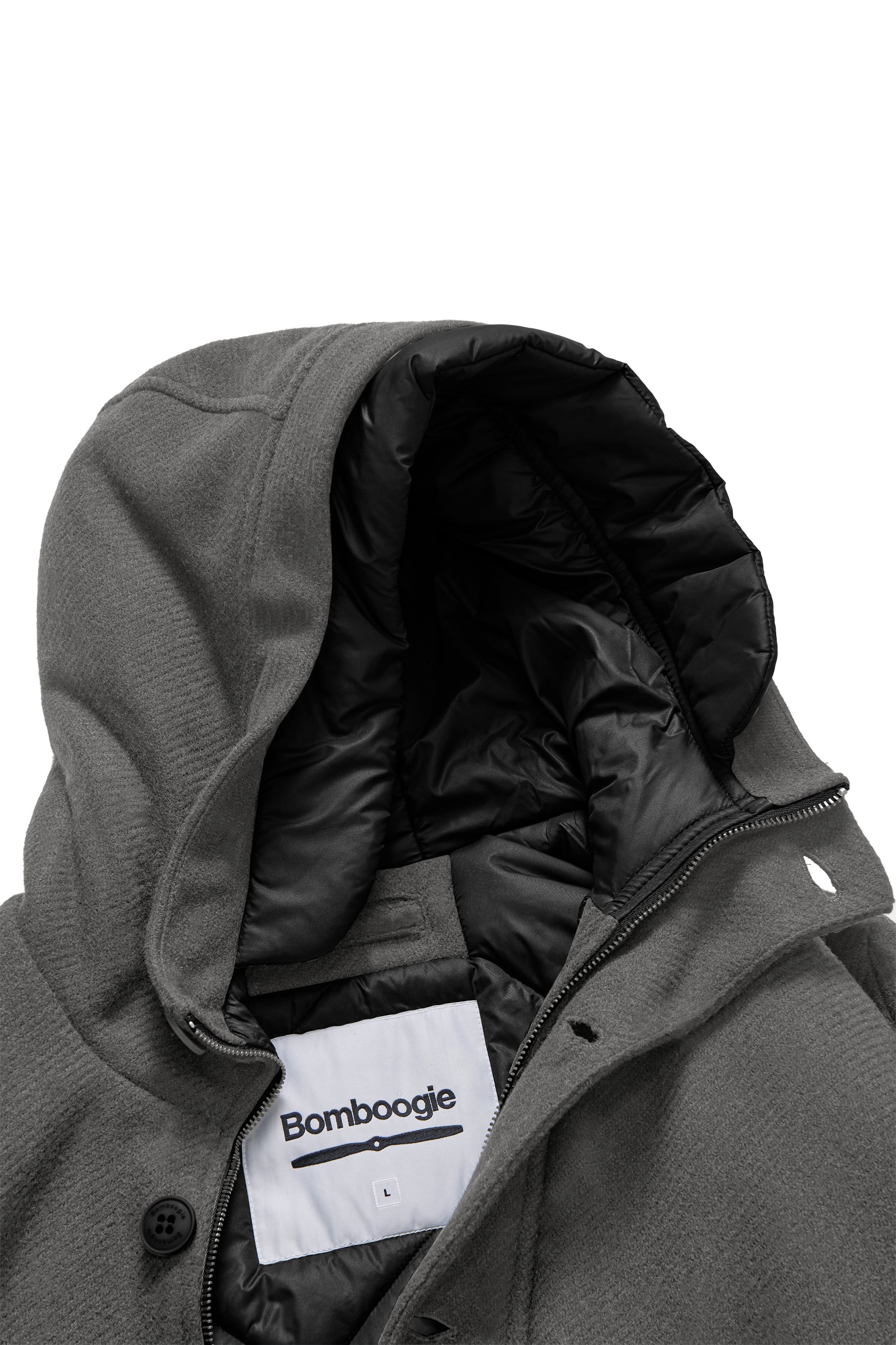 Parka corto da uomo in lana imbottito con cappuccio windproof - Image 15