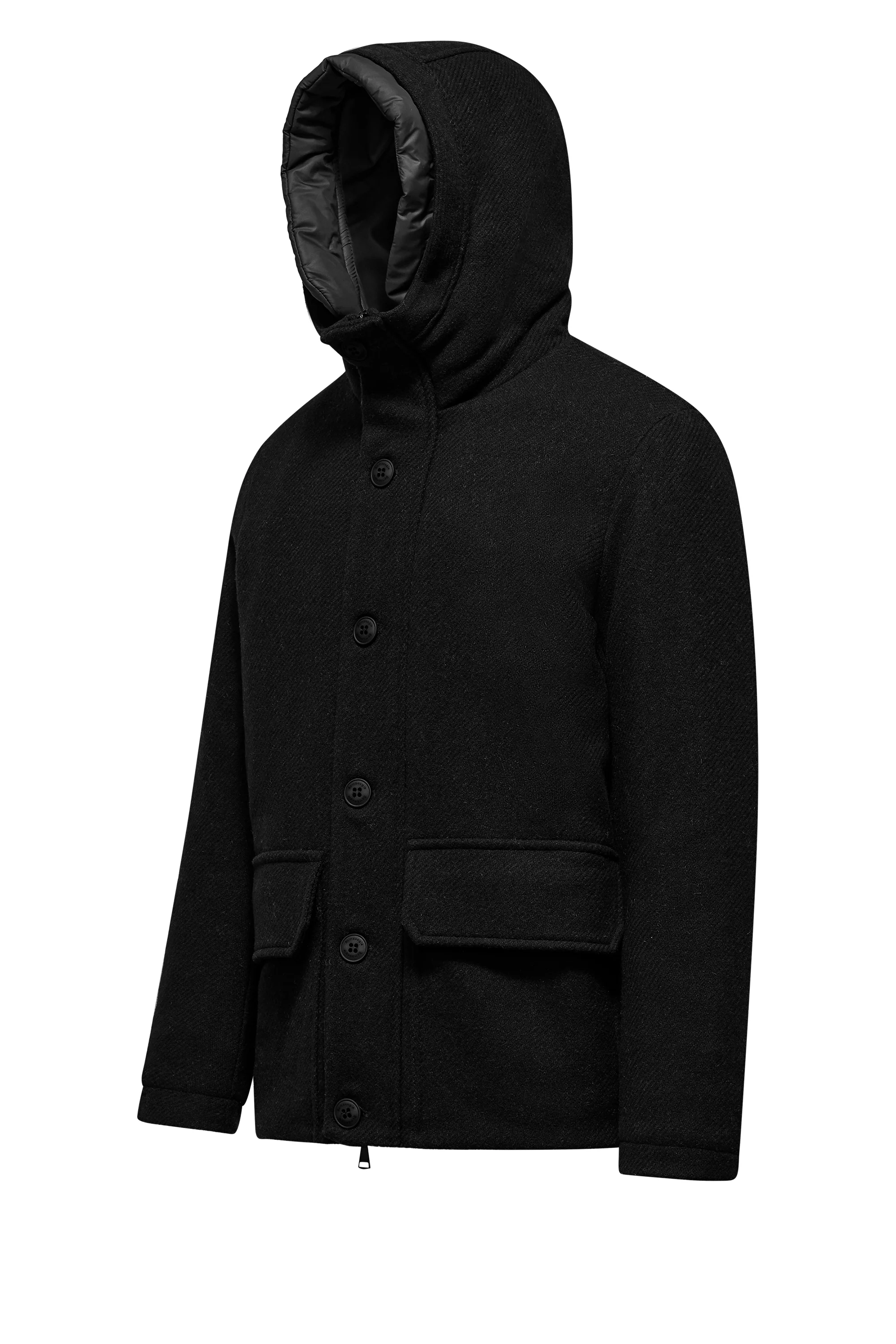 Parka corto da uomo in lana imbottito con cappuccio windproof - Image 18