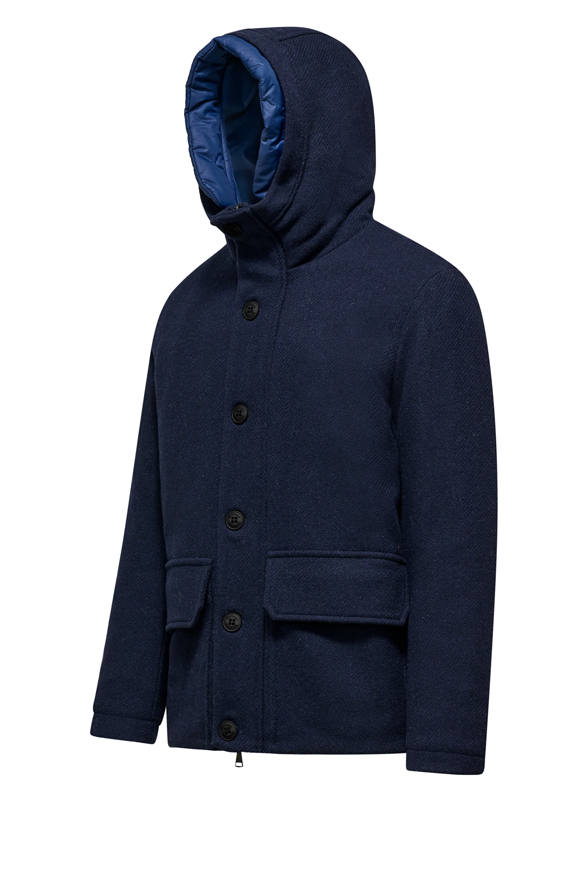 Parka corto da uomo in lana imbottito con cappuccio windproof - Image 22