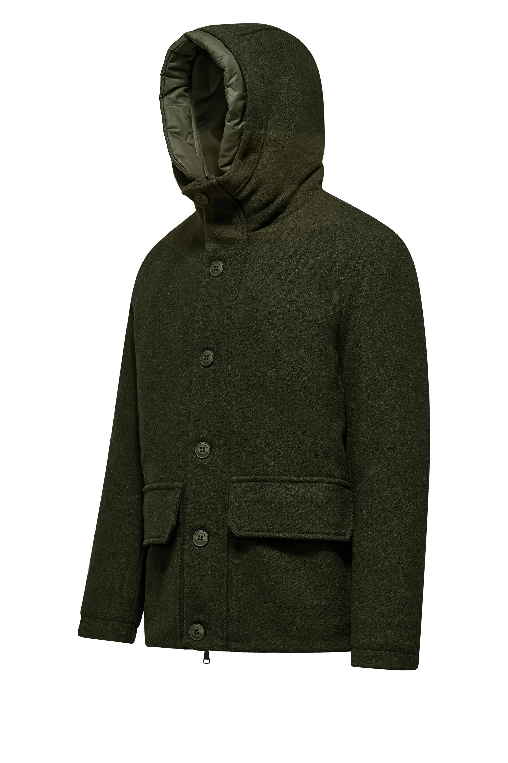 Parka corto da uomo in lana imbottito con cappuccio windproof - Image 27