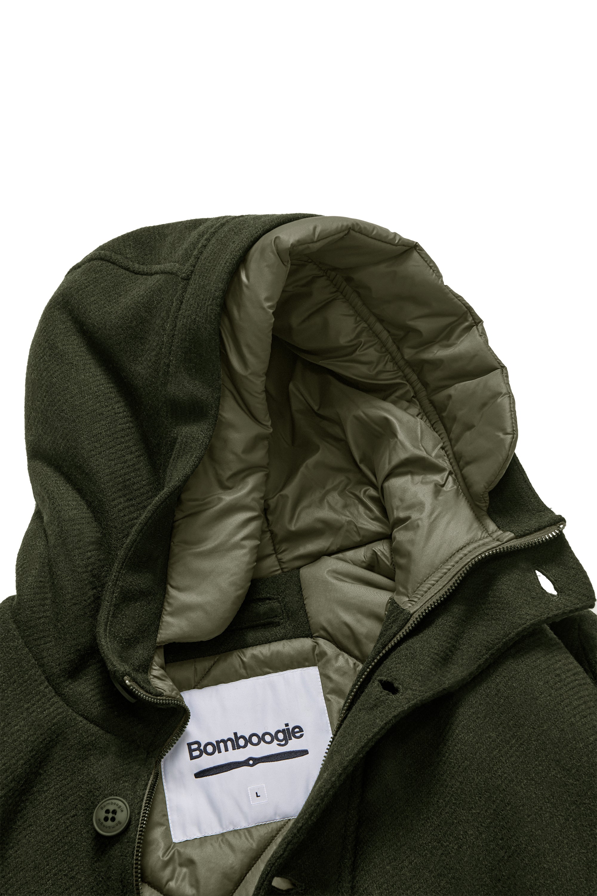 Parka corto da uomo in lana imbottito con cappuccio windproof - Image 29