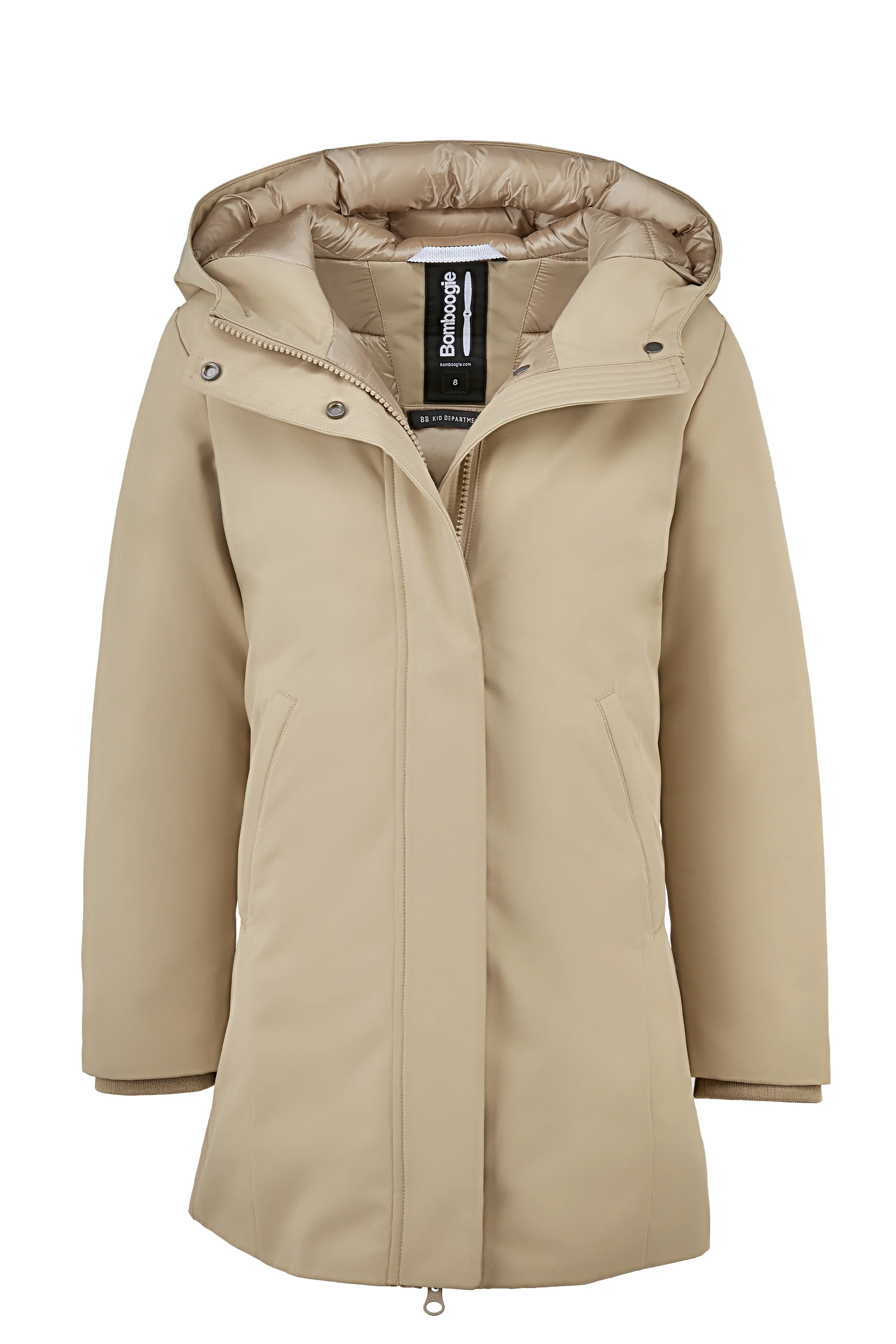 Parka lungo da bambina slim fit con cappuccio waterproof e windproof - Image 5