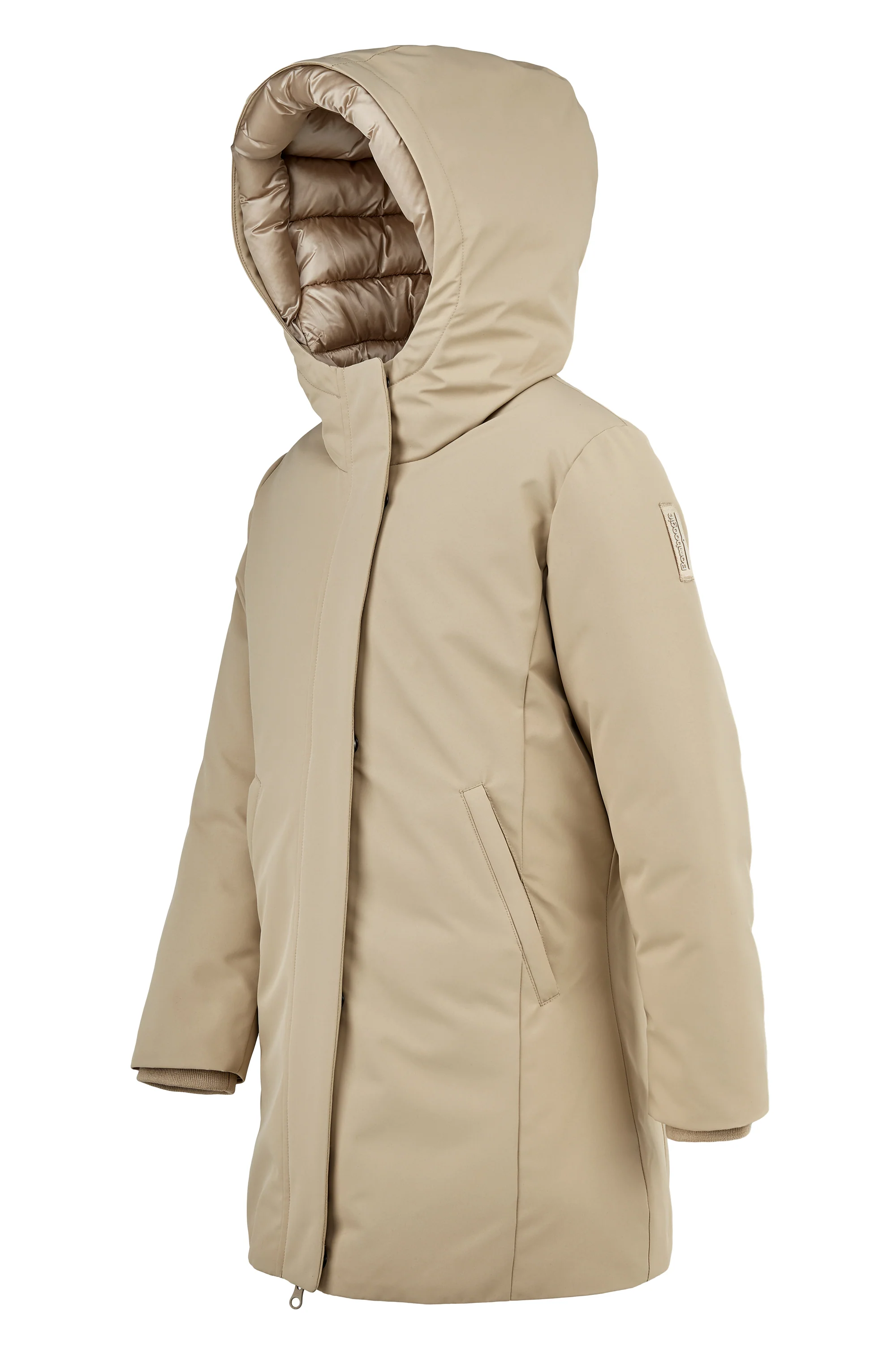 Parka lungo da bambina slim fit con cappuccio waterproof e windproof - Image 6