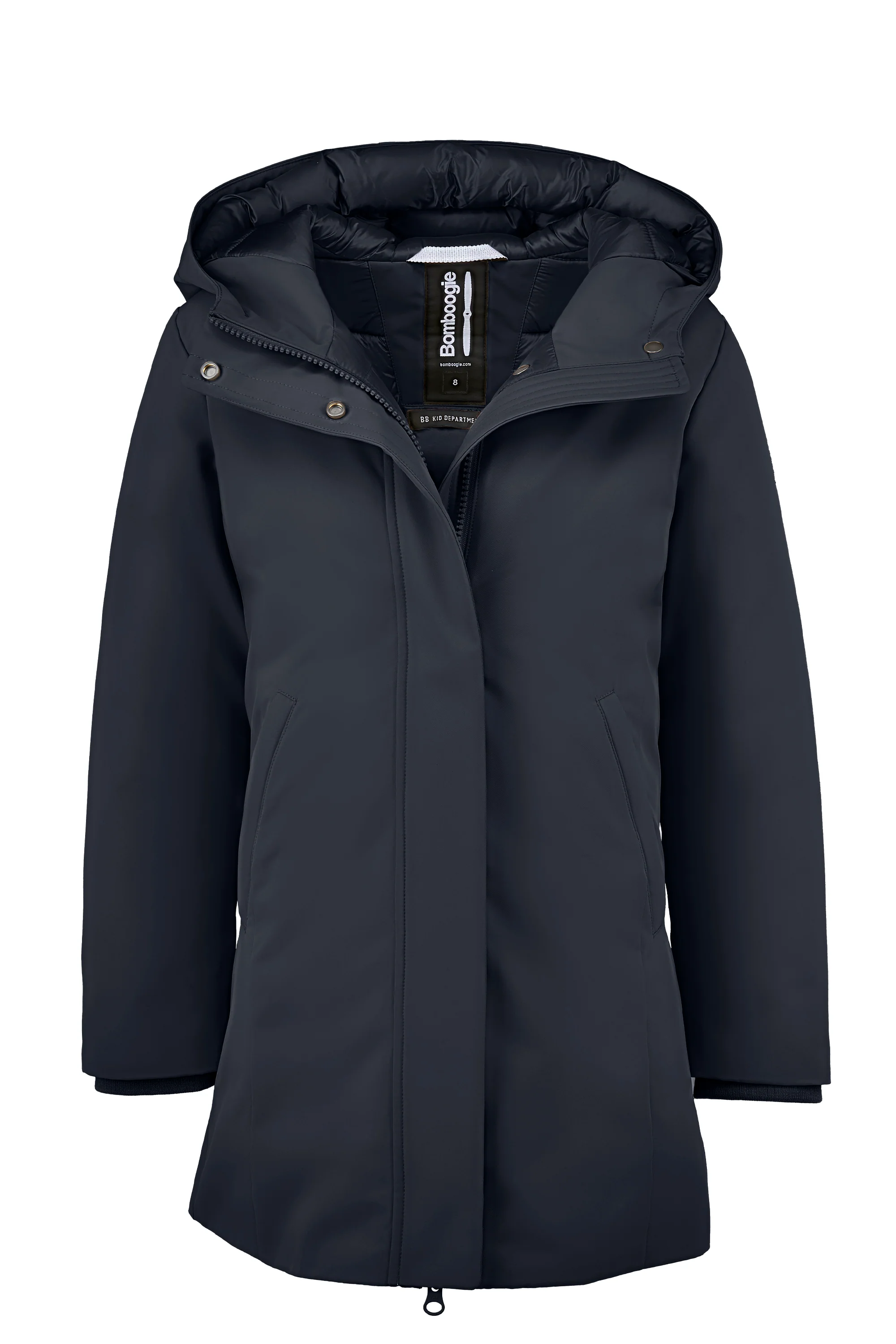 Parka lungo da bambina slim fit con cappuccio waterproof e windproof - Image 9