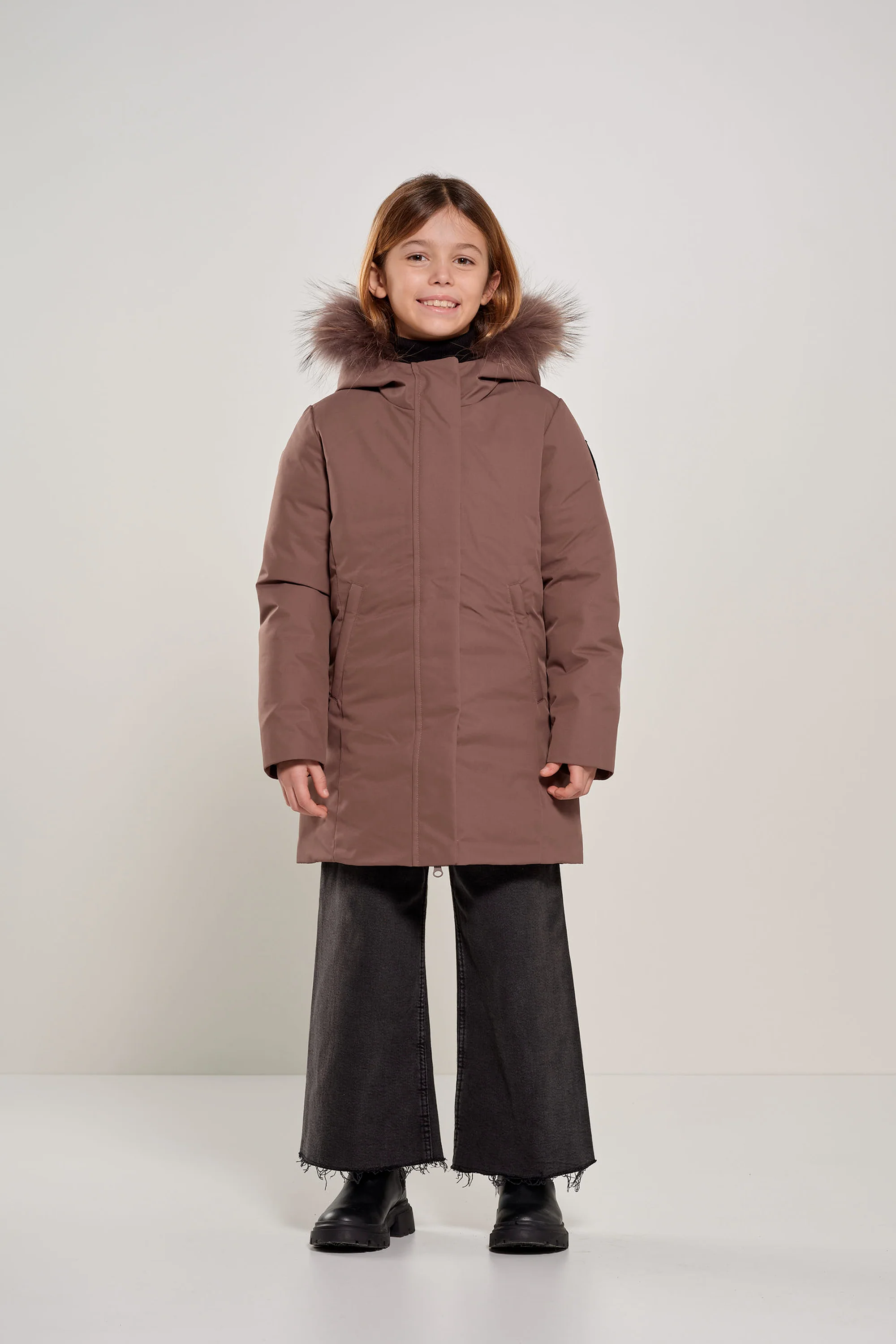 Parka lungo da bambina slim fit con imbottitura sintetica waterproof windproof - Image 8