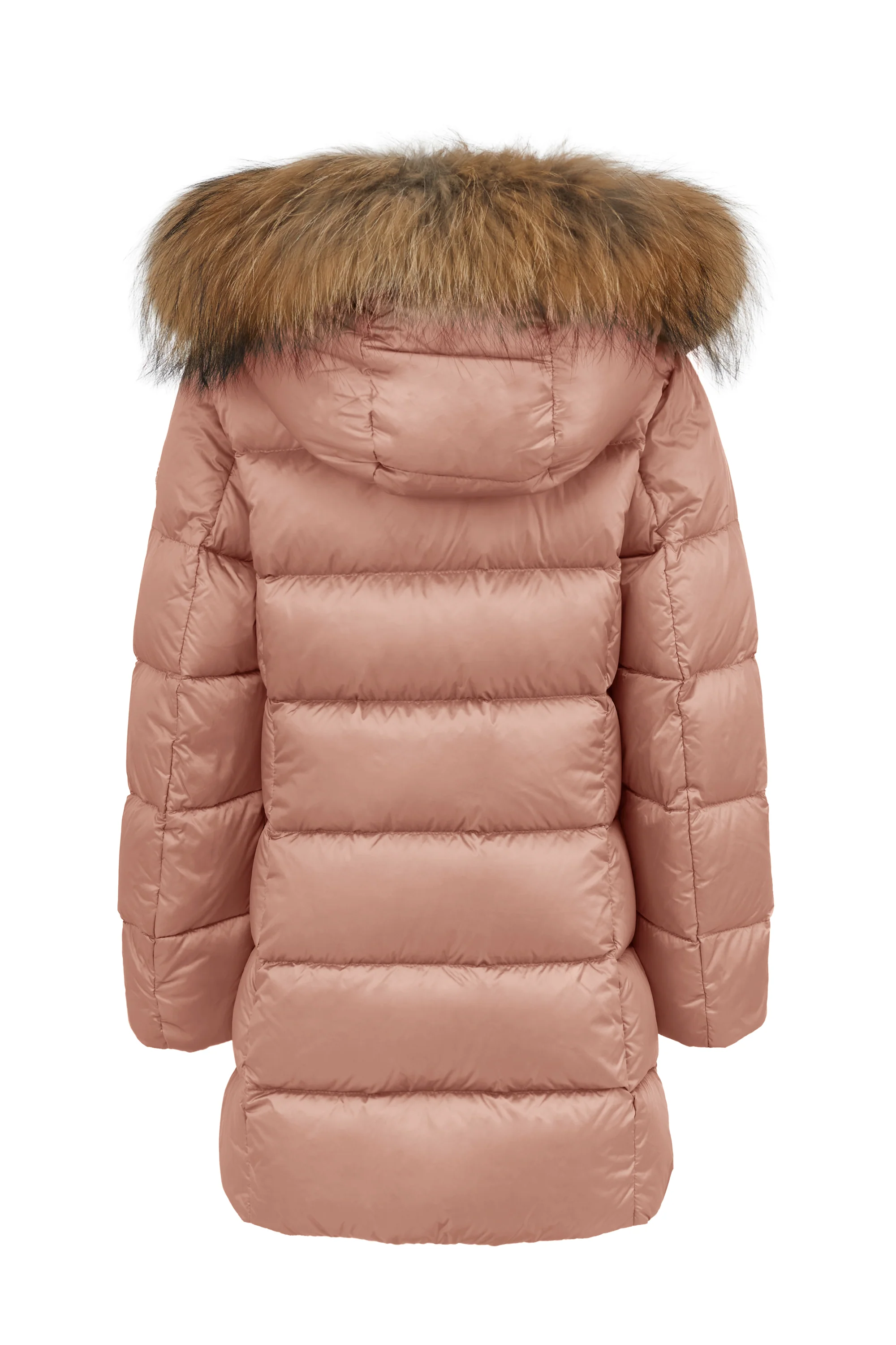 Piumino lungo da bambina slim con cappuccio staccabile e bordo pelliccia windproof - Image 27