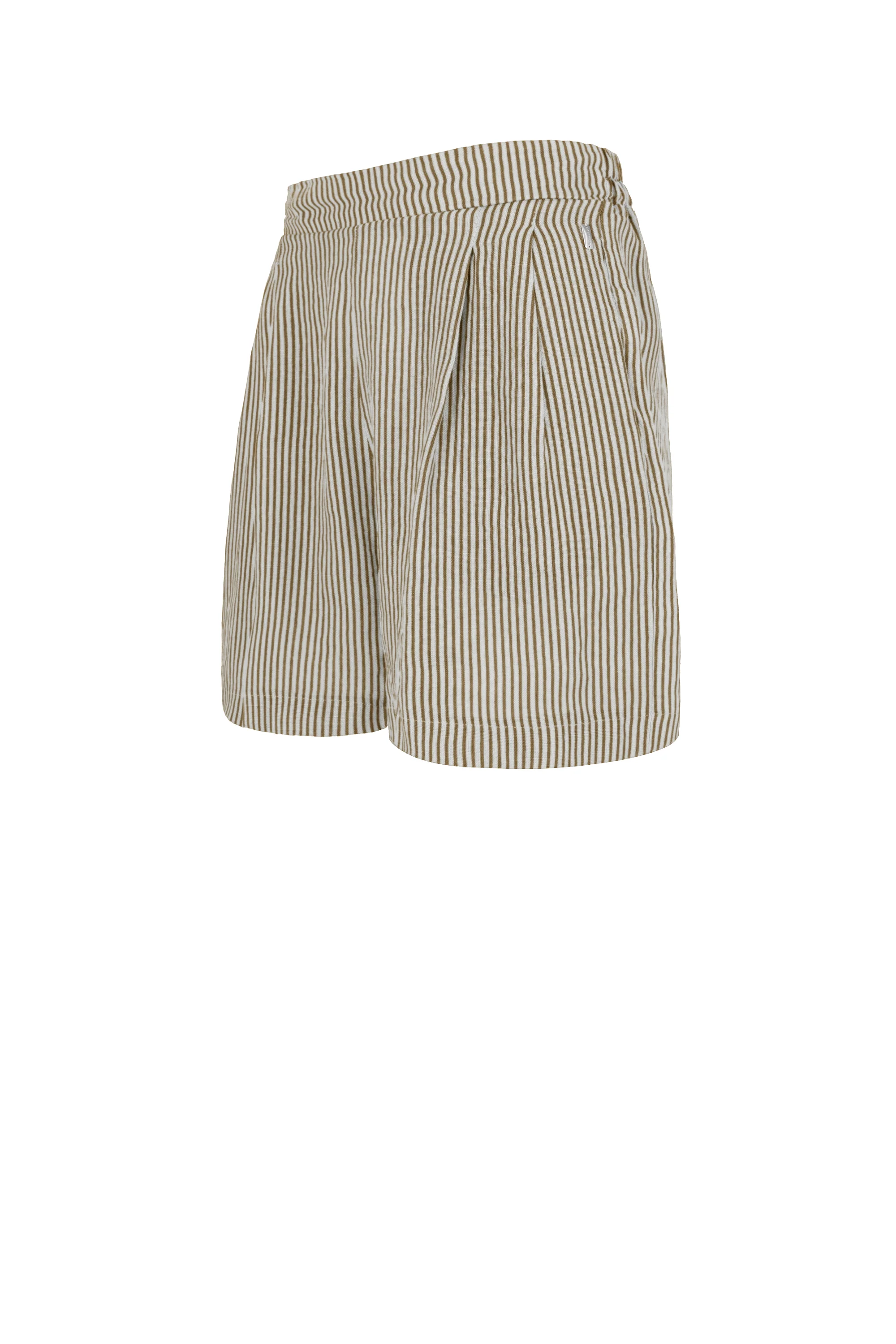 Shorts wide fit in lino a righe - Image 6