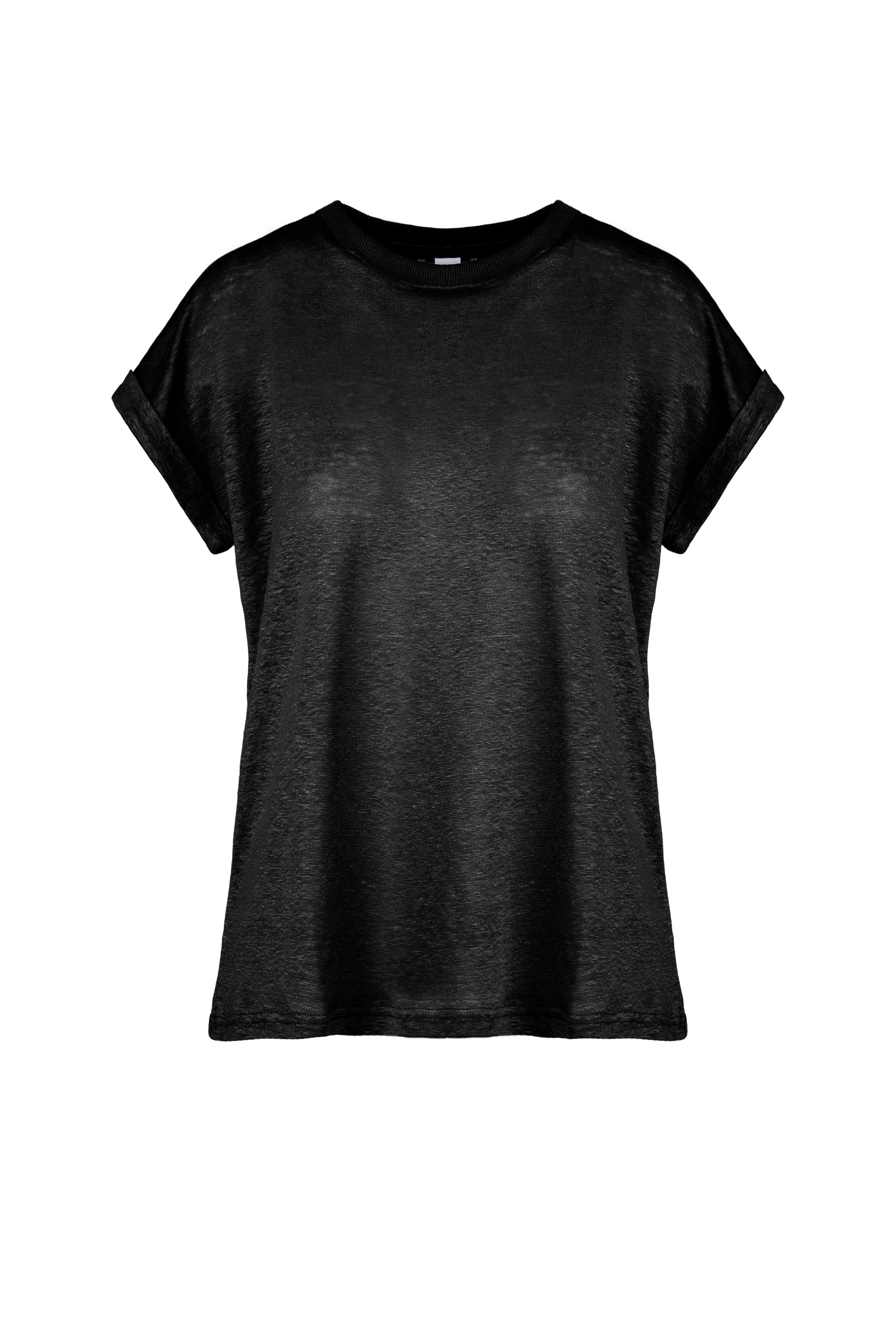 T- shirt girocollo in lino - Image 10