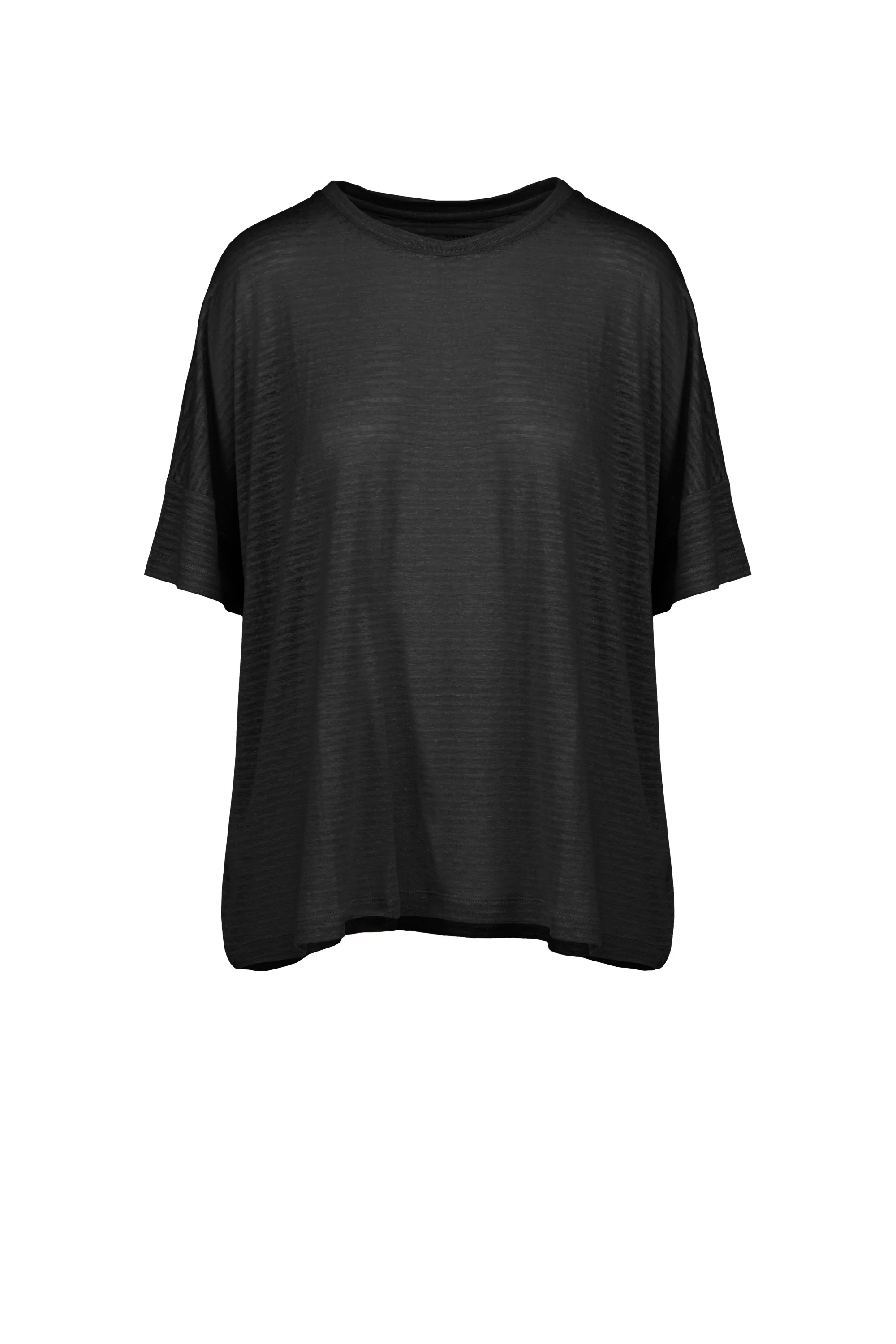 T-shirt loose fit in lino e cotone - Image 4