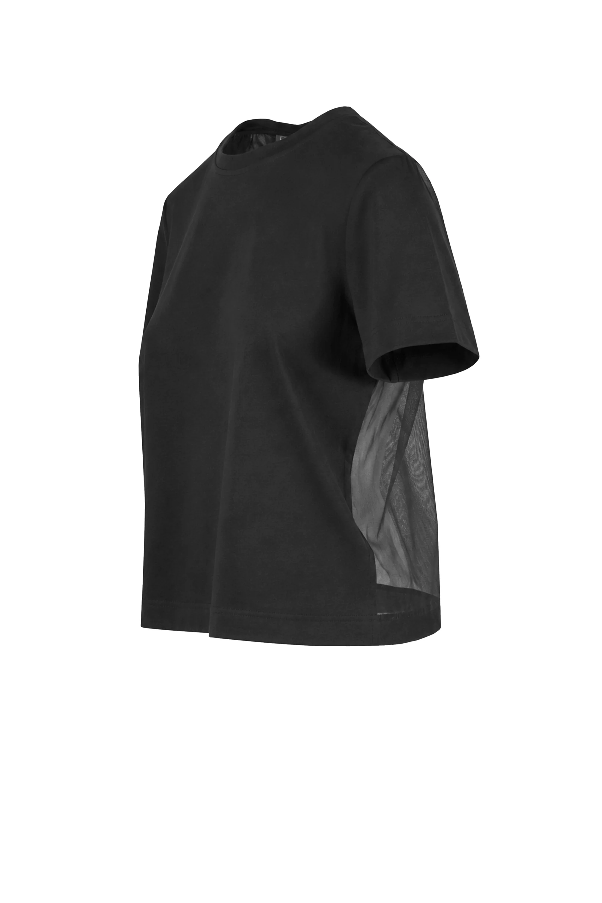 T-shirt oversize in cotone e voile - Image 4