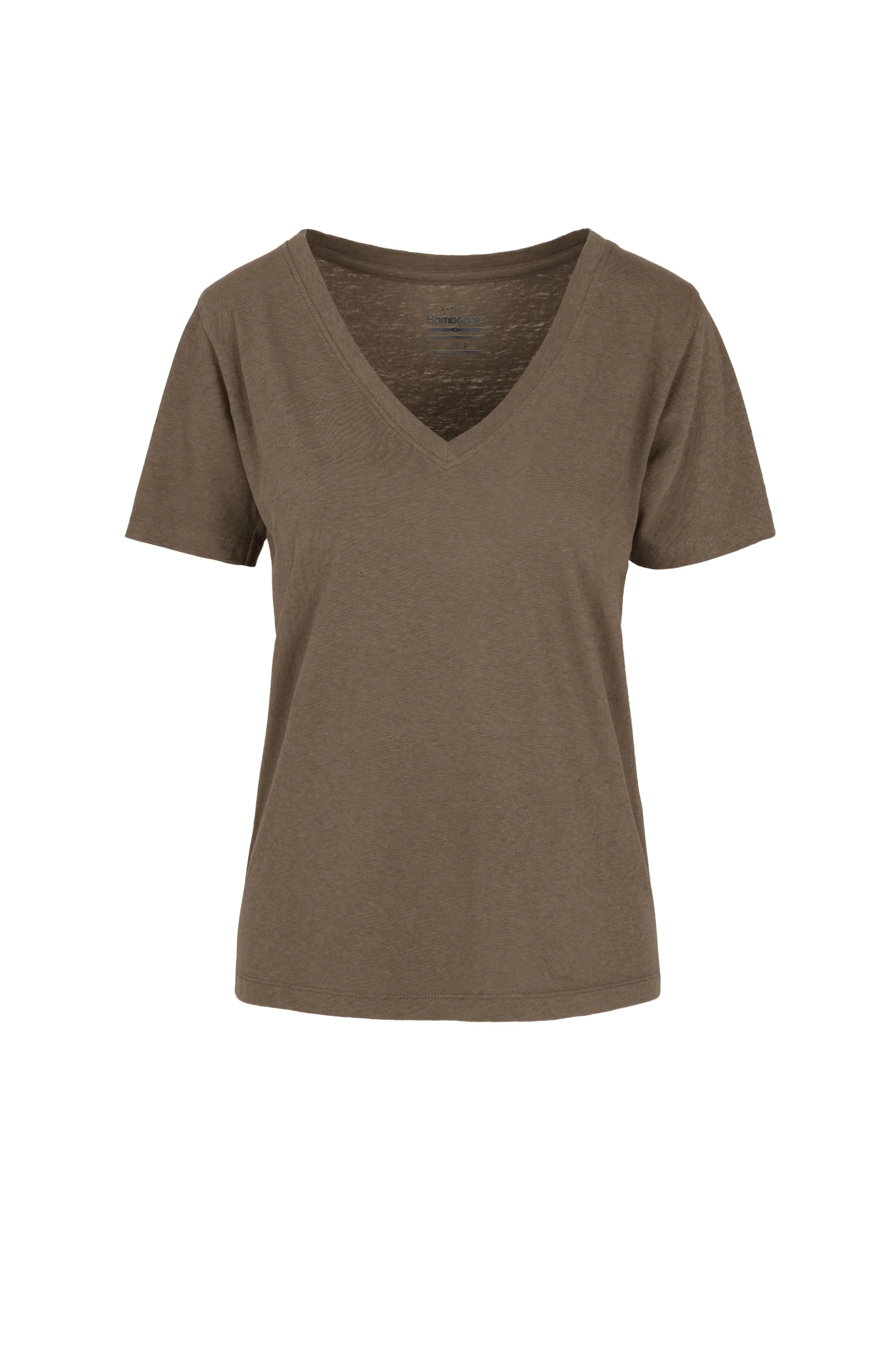 T-shirt slim fit in cotone e lino - Image 3