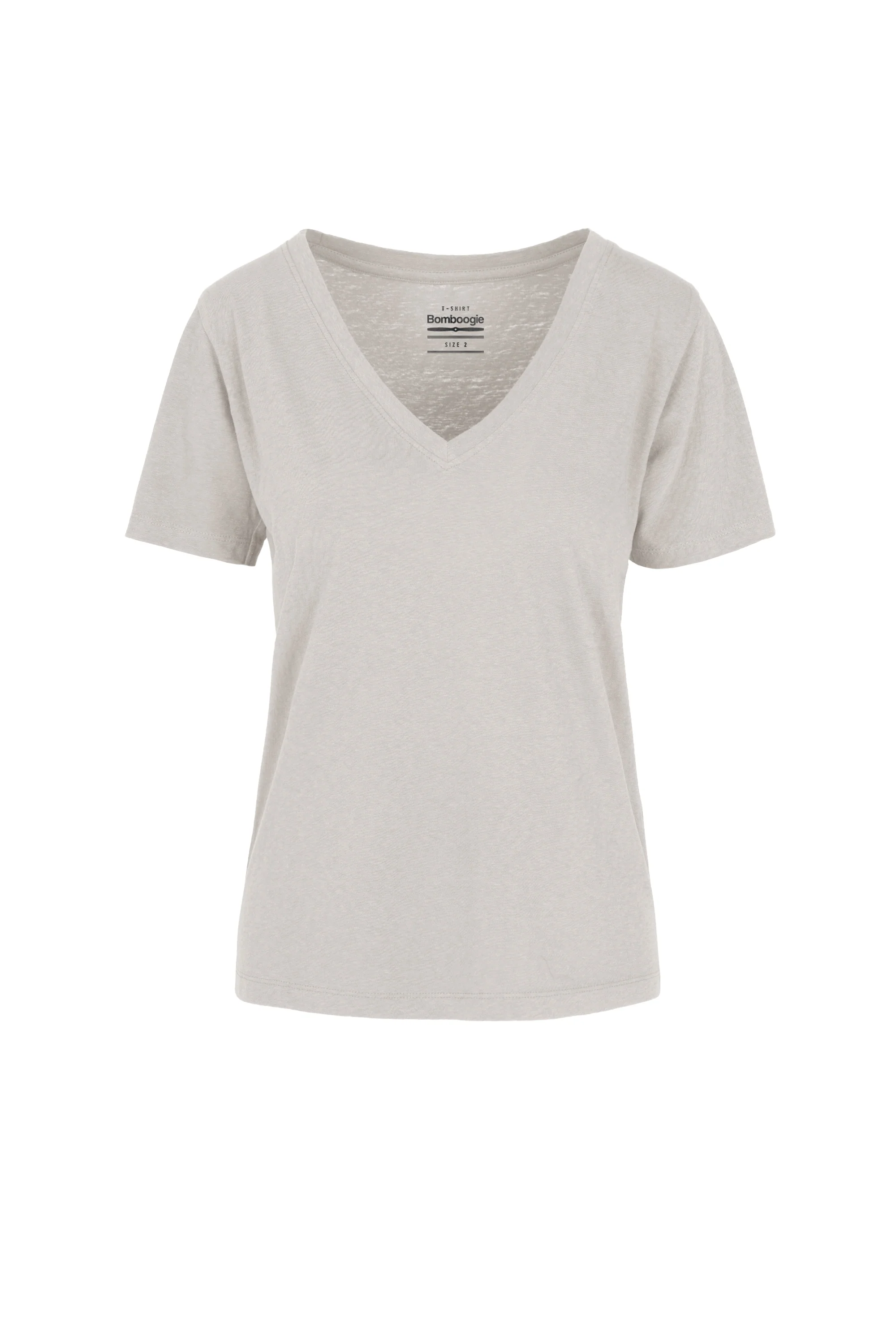 T-shirt slim fit in cotone e lino - Image 7